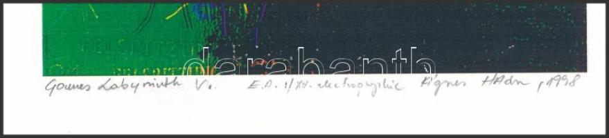 Haász Ágnes (1951-): Games labyrinth V, 1998. Elektrográfia, papír. Jelzett. Művészpéldány E.A. I/XV...