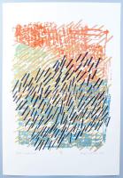 Magén István (1950-): Levél anyámnak. Szitanyomat, litográfia, papír, jelzett, számozott 12/50. 50x3...