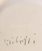 Szilágyi jelzéssel mázas kerámia dísztál, hibátlan, d: 17 cm