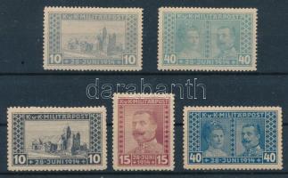 1917 Trónörökös pár sor 11 1/2 fogazással + 2 db színtévnyomat