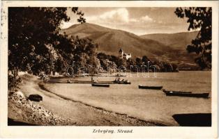 1937 Zebegény, strand, csónakok