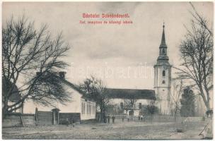 Jákóhodos, Hodos (Bihar); Református templom és községi iskola / Calvinist church, school
