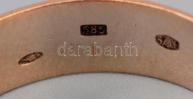 Arany (Au) karikagyűrű pár, rózsaarany és fehérarany, 14k, m: 56,65, jelzett, mesterjegyes, nettó 7,...