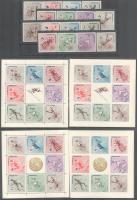 Dominican Republic; 1957 Summer olympics 1956, Melbourne sets, one with overprint Mi 585-592 A + Mi 593-600 + block set Mi 7 A-B + Mi 8 A-B, Dominikai Köztársaság; 1957 Nyári olimpiai játékok 1956, Melbourne sorok, az egyik felülnyomással Mi 585-592 A + Mi 593-600 + blokk sor Mi 7 A-B + Mi 8 A-B