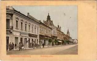 1912 Hódmezővásárhely, Andrássy utca, Grosz Izidor, Keleti Adolf, Nemes Ármin üzlete és saját kiadása (fl)