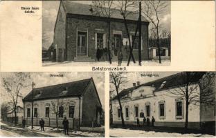 1914 Balatonszabadi, Orvoslak, Községháza, Ekecs Imre üzlete télen. Kálmán fényképész (EK)