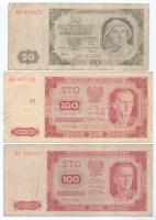 Lengyelország 1948. 50Zl + 100Zl (2x) T:VG, pici anyaghiány Poland 1948. 50 Zlotych + 100 Zlotych (2x) C:VG, tiny missing material Krause P#138, P#139