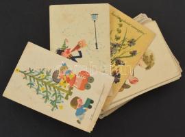 100 db MODERN grafikai üdvözlőlap / 100 modern greeting art postcards