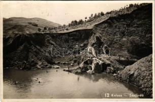 1943 Kolozs, Kolozs-Sósfürdő, Kolozsfürdő, Cojocna; látkép fürdőzőkkel / general view, spa, bathing people (fl)