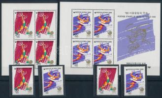 Summer Olimpic Games set Mi 1477-78+ set torn from block Mi 1479-1480 + set of blocks Mi 522-523, Nyári olimpiai játékok sor Mi 1477-78+ blokkból kitépett bélyegsor Mi 1479-1480 + blokksor Mi 522-523