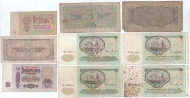 Szovjetunió 1934. 5R + 1938. 1R + 3R + 1961. 1R + 25R + 1991. 50R (4x) T:F,VG, nagyobb folt, pici an...