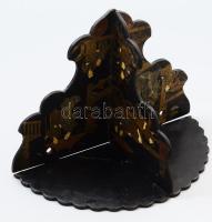 Antik japán lakkozott fa sarokpolc, cca 19. sz. második fele, sérüléssel, 18x24 cm