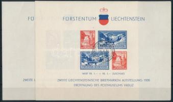 Liechtenstein 1936 2 x Mi block 2 (Mi EUR 140,-)