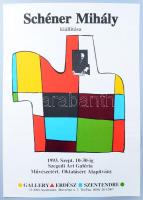1993 Schéner Mihály kiállítása, Szegedi Art Galéria, Gallery Erdész Szentendre. Ofszet, papír, apró lapszéli szakadással. 70x50 cm. Schéner Mihály portréjának felhasználásával készített kiállítási plakát!