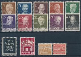 Németország-Berlin 1952-1953 3 klf jobb sor Mi 91-100, 110-111, 112-113 (Mi EUR 250.-)