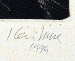 Kéri Imre (1945-): "Üdvözlet Vedovának" II, 1994. Magasnyomás, monotípia, papír, jelzett, ...