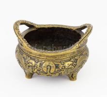Kínai bronz asztaldísz, d: 9 cm