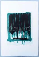 Jakab Imre (1937-): Wall (fal). Rézkarc, akvatinta papír, jelzett, számozott (1/4). 29,5x24 cm