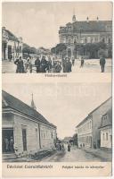 1916 Csernátfalu, Cernat, Cernatul (Négyfalu, Sacele); Fő utca részlet, polgári iskola és környéke. Fogyasztási Szövetkezet kiadása / street, school (EB)