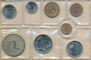 Dél-Afrika 1973. 1/2c-1R (8xklf) forgalmi sor zárt fóliacsomagolásban, közte 1973. 1R Ag T:UNC patina South Africa 1973. 1/2 Cent - 1 Rand (8xdiff) coin set in sealed foil packing, including 1973. 1 Rand Ag C:UNC patina