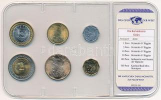 Chile 2001-2006. 1P-500P (6xklf) forgalmi összeállítás műanyag "Das Geld der Welt" tokban ...