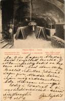 1904 Pozsony, Pressburg, Bratislava; Hubert J. E. cs. és kir. udvari pezsgőbor pincéi, pezsgőgyár, belső / Kais. und königl. Hof-Champagner-Kellerei / champagne factory, cellar interior (r)