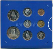 Svájc 1975-2009. 1r-5Fr (8xklf) forgalmi összeállítás karton tokban T:UNC,AU
Switzerland 1975-2009....