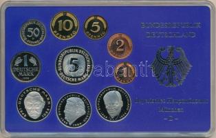 Német Szövetségi Köztársaság 1998D 1pf-5M (10xklf) forgalmi sor műanyag dísztokban, külső karton tok...