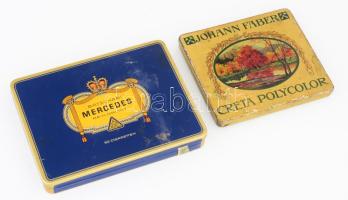Johann Faber és Batschari Mercedes fémdobozok