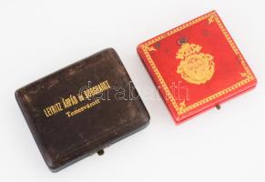 2 darab régi díszdoboz, egyik "Kiállítási emlék Temesvár 1891" felirattal, 7x8,5 cm