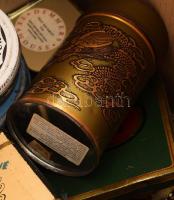 13 darabos régi fémdoboz tétel, közte ritkább teás dobozzal