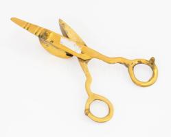 Réz gyertyaoltó olló, hibátlan, h: 15 cm