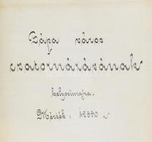 ca 1890 Pápa város csatornázásának helyszínrajza. Nagy méretű, kézzel rajzolt térkép. 110x140 cm + P...