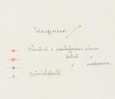 ca 1890 Pápa város csatornázásának helyszínrajza. Nagy méretű, kézzel rajzolt térkép. 110x140 cm + P...