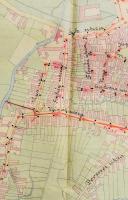 ca 1890 Pápa város csatornázásának helyszínrajza. Nagy méretű, kézzel rajzolt térkép. 110x140 cm + P...