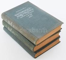 3 db közgazdasági évkönyv, 1939-1941: Katona Béla: Magyarország közgazdasága. Közgazdasági évkönyv 1939, 1940, 1941 évről. Bp., (1940-1942), Gergely R. (Athenaeum-ny.), 574 p.; 610 p.; 496 p. Kiadói egészvászon-kötés, változó állapotban, kissé kopottas borítókkal.
