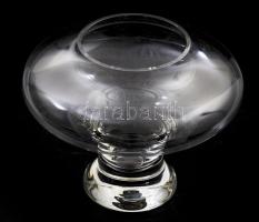 Kristály design váza, jelzés nélkül, hibátlan, d: 18 cm, m: 15 cm