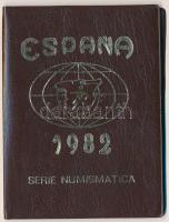 Spanyolország 1982. 1P-50P (4xklf) "Európa Bajnokság 1982" barna műbőrtokos forgalmi sor T...