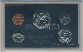 Amerikai Egyesült Államok 1971S 1c-1/2$ (5xklf) forgalmi sor műanyag tokban T:UNC USA 1971S 1 Cent - 1/2 Dollar (5xdiff) coin set in original plastic case C:UNC