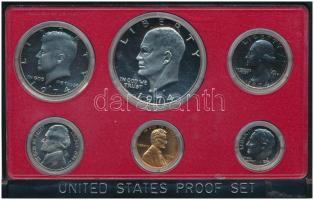 Amerikai Egyesült Államok 1974S 1c-1$ (6xklf) forgalmi sor hiányos műanyag tokban T:PP USA 1974S 1 Cent - 1 Dollar (6xdiff) coin set in plastic case (with missing parts) C:PP