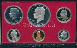 Amerikai Egyesült Államok 1978S 1c-1$ (6xklf) forgalmi sor eredeti tokban T:PP USA 1978S 1 Cent - 1 Dollar (6xdiff) coin set in original case C:PP