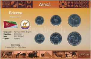 Eritrea 1997. 1c - 100c (6xklf) forgalmi összeállítás, karton lapon T:UNC,AU Eritrea 1997. 1 Cent - 100 Cents (6xdiff) circulation coin set, in cardboard sheet C:UNC,AU