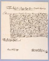 1799. júl. 1. Pest Idősebb Friebeisz Antal levele egy meg nem nevezett kapitányhoz és táblabíró úrhoz. Ahogy a névtelen úr kérte, Friebeisz eljárt egy szintén meg nem nevezett özvegy asszonynál, akinek megkérte a kezét a bíró nevében.  Az özvegy asszony egyelőre gondolkodási időt kért, de Friebeisz nagyon bizakodó.