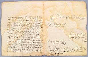 1795. okt. 11. Pozsony (Bratislava) Vallyasek János papnövendék és teológus hallgató hálalevele meg ...