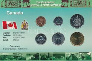 Kanada 2007-2008. 1c - 1$ (6xklf) forgalmi összeállítás, karton lapon T:UNC,AU patina Canada 2007-2008. 1 Cent - 1 Dollar (6xdiff) circulation coin set, in cardboard sheet C:UNC,AU patina