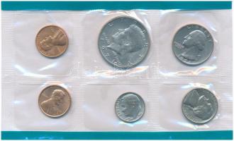 Amerikai Egyesült Államok 1971. 1c-1/2$ (6xklf) forgalmi sor lezárt fóliatokban T:UNC USA 1971. 1 Cent - 1/2 Dollar (6xdiff) coin set in sealed foil packing C:UNC