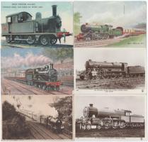 36 db RÉGI és MODERN angol vasút, mozdonyok képeslap / 36 pre-1950 postcards: English railway, locomotives