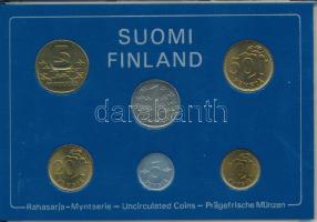 Finnország 1981. 5p - 5M (6xklf) forgalmi sor műanyag tokban T:AU
Finland 1981. 5 Pennia - 5 Markka...