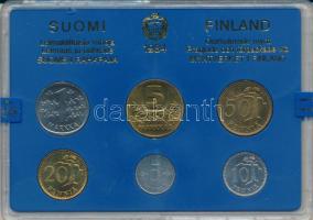 Finnország 1984. 5p - 5M (6xklf) forgalmi sor műanyag tokban T:AU Finland 1984. 5 Pennia - 5 Markkaa (6xdiff) coin set in plastic case C:AU