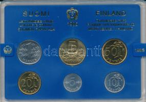 Finnország 1985. 5p - 5M (6xklf) forgalmi sor műanyag tokban T:AU Finland 1985. 5 Pennia - 5 Markkaa (6xdiff) coin set in plastic case C:AU